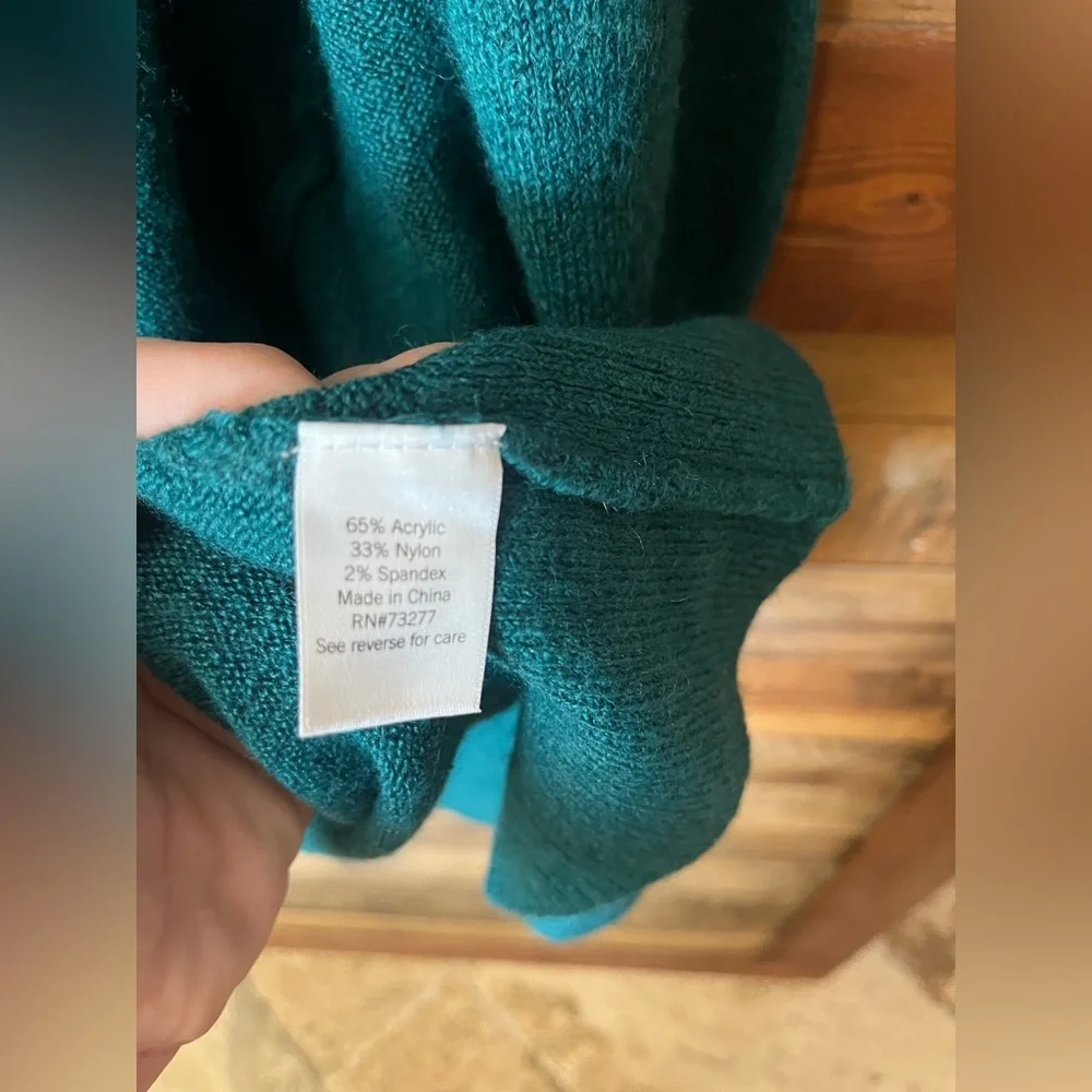Nine West Teal Open-Front Sweater Cardigan